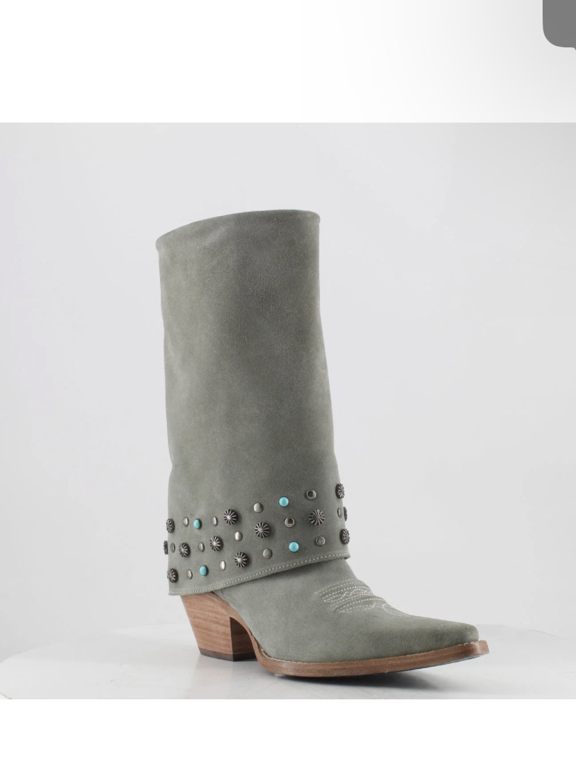 Buck & Brana Arianna Western Leather Boots In Frozen